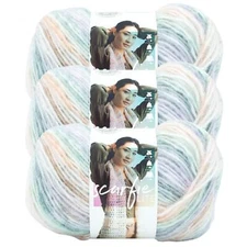 (3 Pack) Lion Brand Yarn 827-608X Scarfie Lite Yarn, Tiger Lily