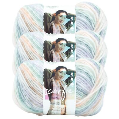(3 Pack) Lion Brand Yarn 827-608X Scarfie Lite Yarn, Tiger Lily