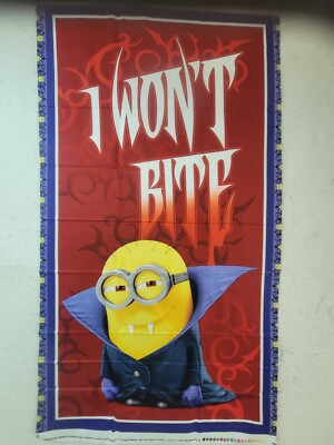1 Despicable Me Bite Me Minions Fabric Panel #24510-R QUILTING TREASURES
