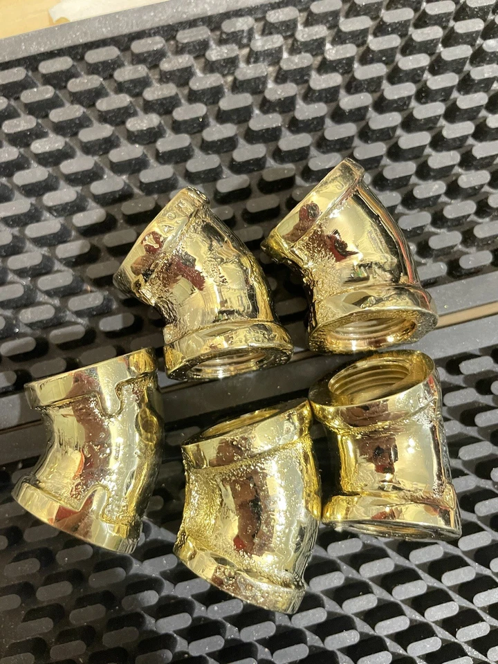 3/8 Inch 45 Degree (1/8) BRASS GOLD FINISH Female Pipe Thread - Image 4 of 4