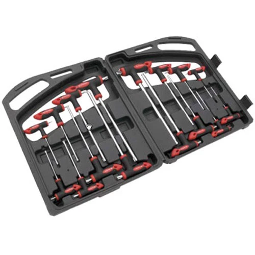 TRADEMAGNETUK New 16pc T Handle Set Torx & Hex Ball End Allen Key TX Screwdriver TRX Star Set