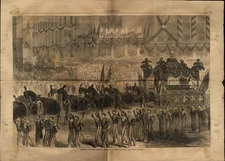 HARPER'S WEEKLY page 5/31 1865 Lincoln's Funeral Procession NYC by Mathew Brady