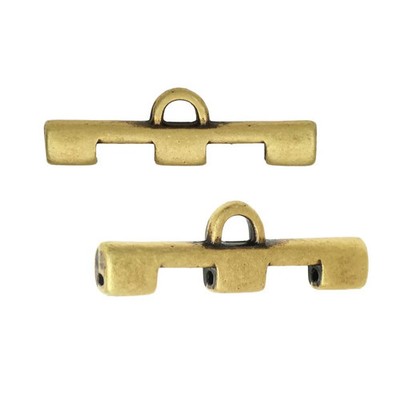 Cymbal Bead End 4pcs Soros III for Tila Beads Antique Brass