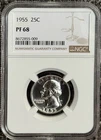 1955 Proof Washington Quarter certified PF 68 by NGC