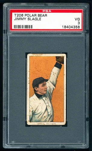 ⚾️ 1909-11 T206 Polar Bear - Jimmy Slagle - Baltimore - PSA 3 VG Well Centered