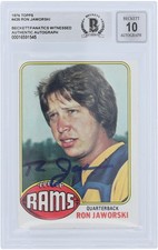 Ron Jaworski Los Angeles Rams Signed 1976 Topps #426 Beckett 10 Rookie Card. rookie card picture