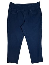 TIME TRU Dark Wash Pull On Stretch Denim Jeggings Women s Size L 12/14 Petite