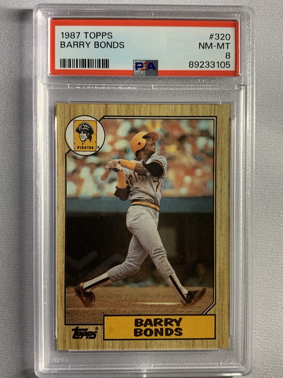 Topps 1987 Barry Bonds Pittsburgh Pirates #320 Rookie Base Set PSA 8 Graded