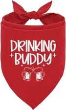 Drinking Buddy Dog Bandana, Funny Cute Dog Bandana, Pet Dog Triangle Scarf,