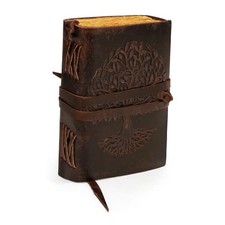 Leather Journal for Women and Men, 200 6x8 Tree Vintage Brown Tree Journal