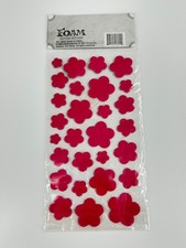 Foam Glitter Stickers Flower Shapes Pack Pink Red