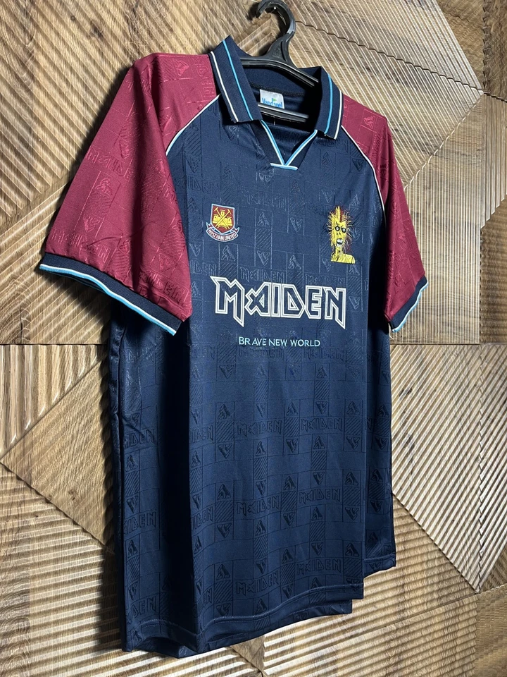 West Ham United Jersey 1999 2001 Iron Maiden Size XL Reissue Shirt Football - Image 3 of 4
