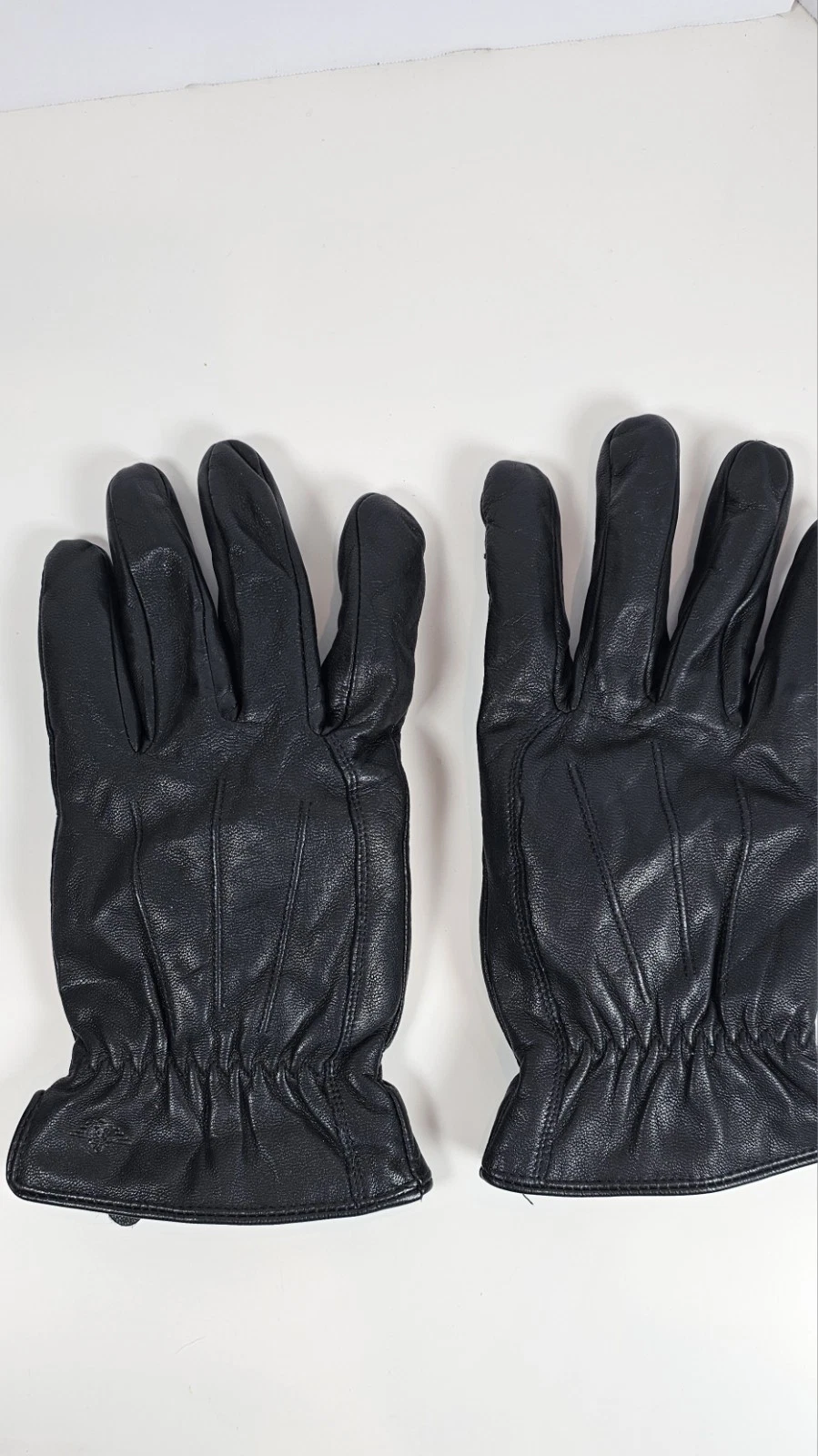Dockers Mens Leather Gloves Black Sherpa Lined Winter Size L