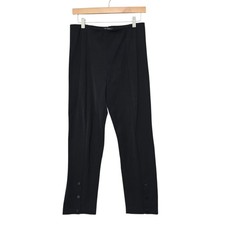St John Black Trousers Pants Women Size 6 Button Detail Cropped Leg