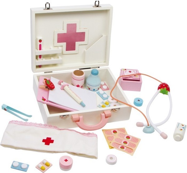 Kinder Arztkoffer Aus Holz, Doktorkoffer, Rollenspiel, Arzt, Personalisiert-image