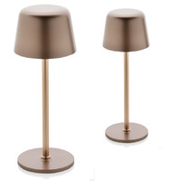 2 x Zenic USB table lamps, 1200 mAh battery - Bronze