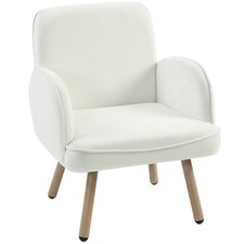 Lounge Chair Velvet Upholstered Armchair Spring Cushion Refurbished