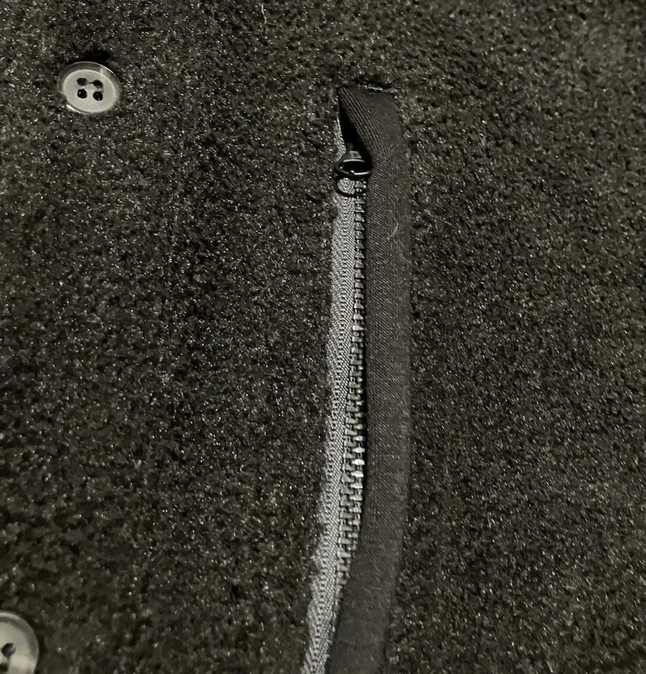 Camisa chaqueta polar cobalto carbono 2 talla grande negra manga larga botón Foto 2 de 4