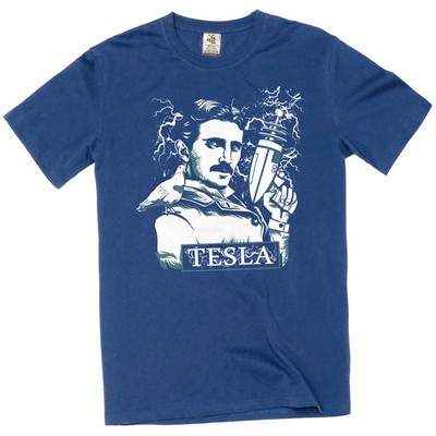Nikola Tesla T-Shirt Tesla with Electrical Gun Men's Funny T-Shirt