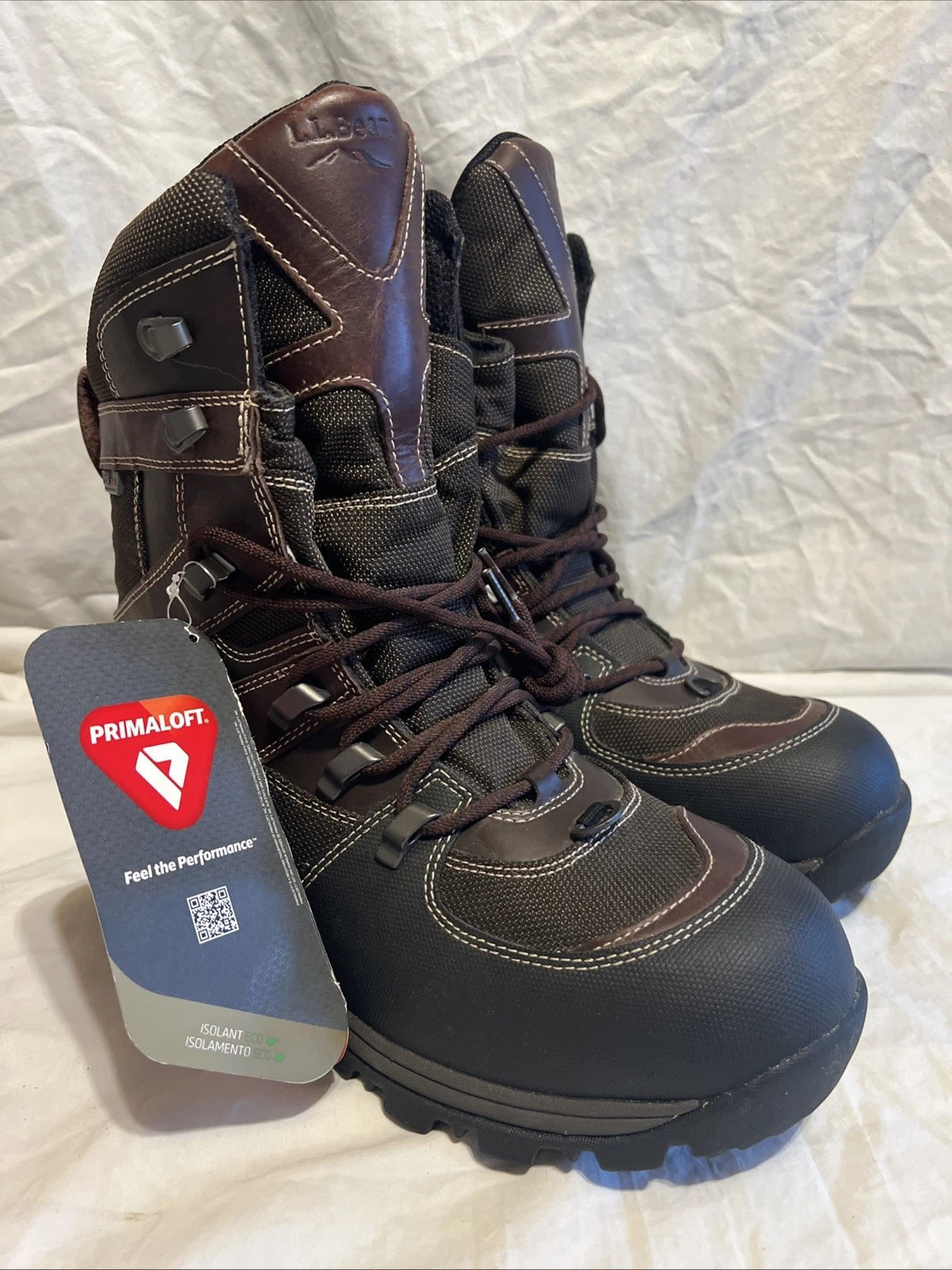 LL Bean TEK 2.5 Waterproof 400 Gram PrimaLoft Winter Hiking Boots 8.5 Leather