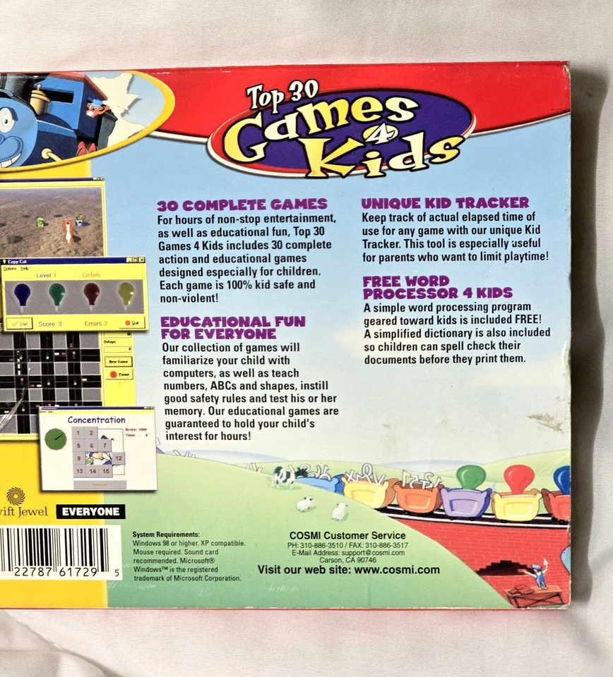 Top 30 Games 4 Kids PC CD-ROM Cosmi Kid-Safe Educational Fun Win 98/XP 2001 - Image 2 of 4