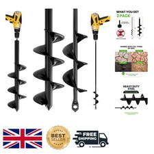 2 Pack Garden Auger Drill Bit Set: Durable Alloy Steel for Effortless Planting