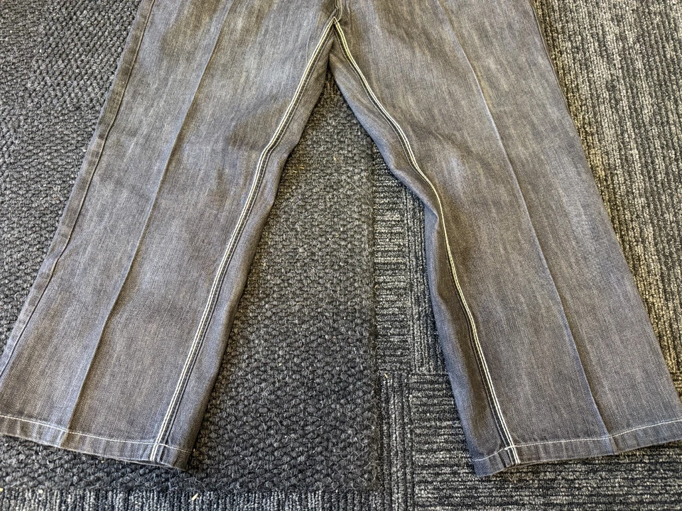 Vintage Russo Gold Embroidered Stitched Denim Jeans Red Green Stripe 36Wx26 Y2K - Image 2 of 4