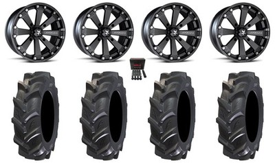 MSA Black Kore 14'' ATV Wheels 28'' BKT AT 171 Tires Honda Foreman Rancher SRA