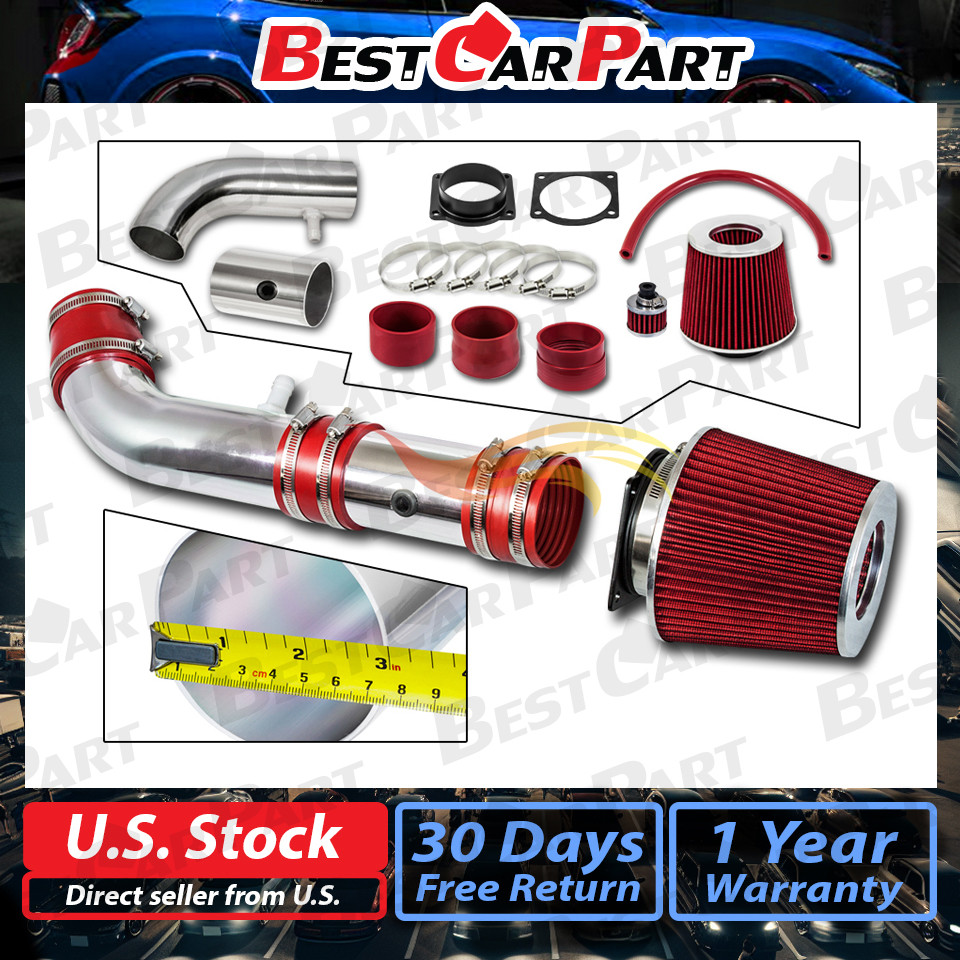 BCP RED For 2000-2002 Lincoln LS 3.0L DOHC V6 Ram Air Intake Kit System+Filter