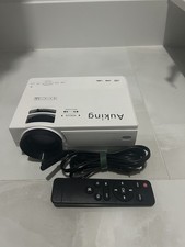 AuKing Mini Projector 1080p Home Theater Video, White
