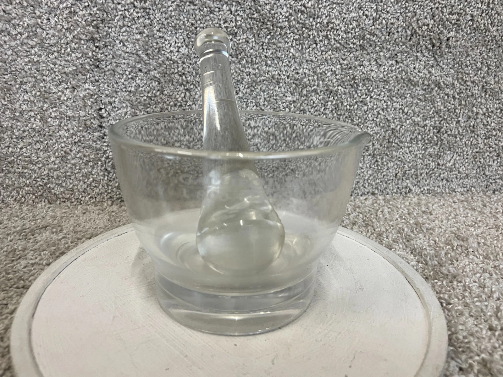 16oz Mortar & Pestle Set w/ Pour Spout Clear Glass