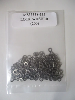 MS35338-135 Washer #4 Split Helical Lock Stainless Steel - Lot of 200
