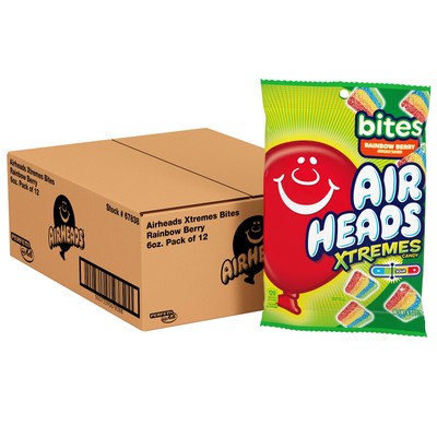 Airheads Xtremes Rainbow Berry Sweetly Sour Candy Bulk 12 Pack 6 Ounce
