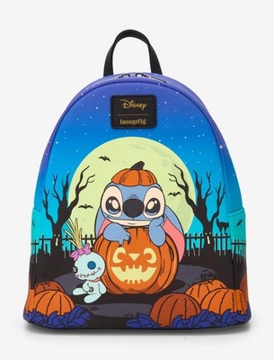 Loungefly Disney Lilo & Stitch Trick Treating Halloween GITD Mini Backpack NWT Loungefly Disney Stitch & Scrump Trick Or Treat Mini  main image 2