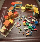 Vintage Fisher Price Little People Lot Buildings Vehicles House Town Airport