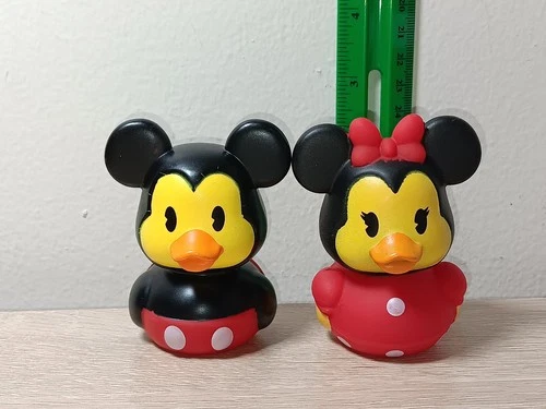 *FREE SHIP* 2.5" MICKEY + MINNIE MOUSE Rubber Duckalooz Disney Classics