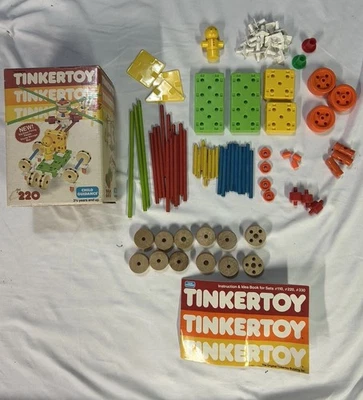 Tinkertoy Set # 220 Vintage 1983 in Box Idea Book - Image 1 of 4