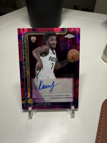 KAM JONES 2025-26 TOPPS CHROME UPDATE MAGENTA PURPLE LAVA ROOKIE AUTO 143/299