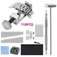 118 x Adjustment Watch Band Strap Link Case Pin Remover Repair Resizing Tool Set