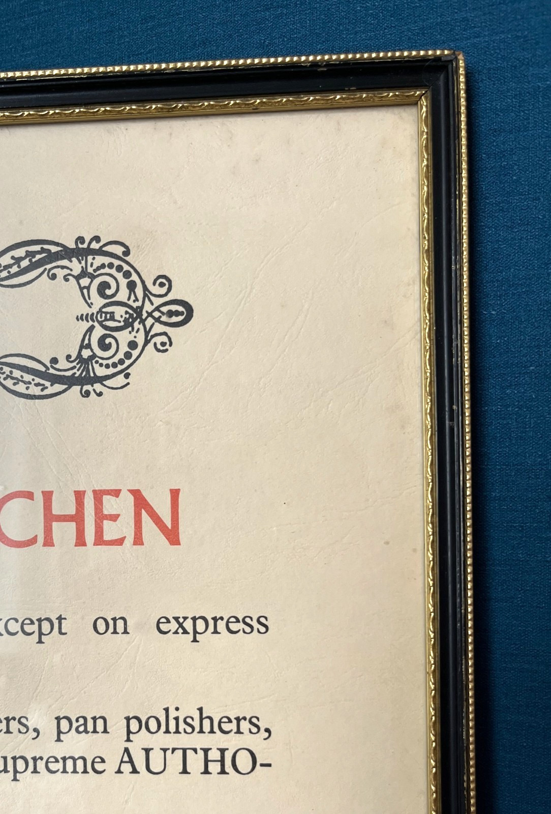 Vintage Rules Of My Kytchen Framed Kitchen Motto Print Boots Picture Framed image 8