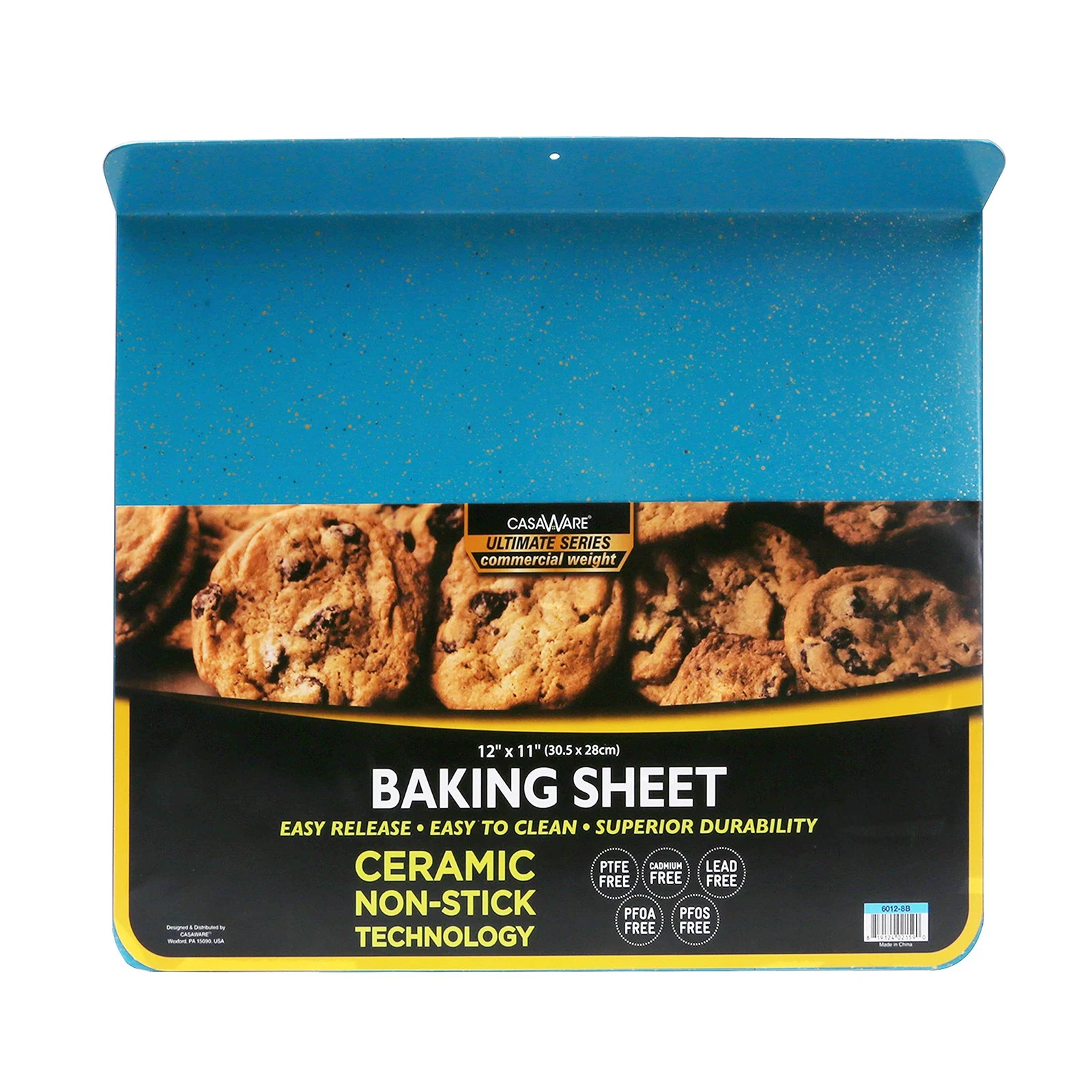 Toaster Oven Baking Sheet 12x11-Inch with 1.5-Inch Handle Blue Granite