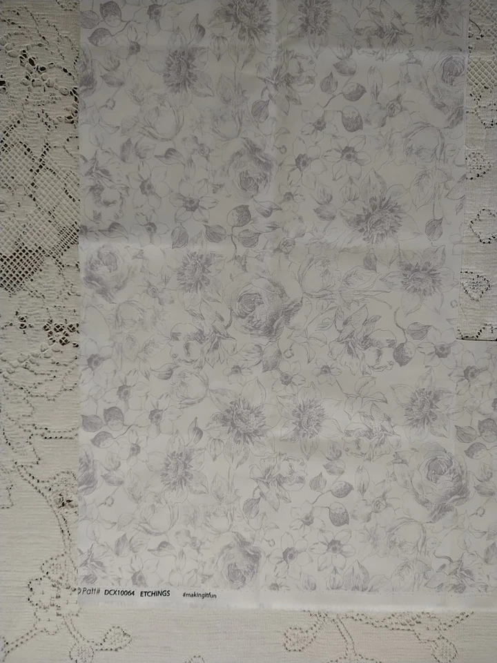 Офорты Michael Miller лоскутное одеяло ткани остатки серый розы 11 x 44» плюс хвосты - Изображение 4 из 4