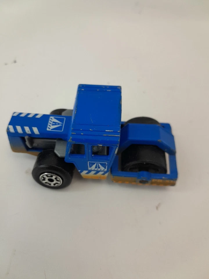 Vintage Matchbox 1979 Blue Road Roller PR-510 negro blanco dos tonos Foto 3 de 4