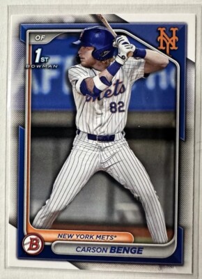 2024 Bowman Draft New York Mets Team Set 10 Cards Carson Benge 1st Bowman RC