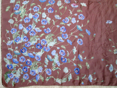 Foulard En Soie FRANCO DORIA Vintage - Dimensions 83x88 Cm, Couleur Marron, Occasion De Qualité