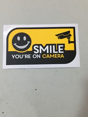 UV Resistant No Fade Security CCTV Warning Sticker Smile You're on ...