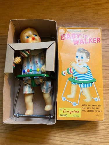 Alps Cragstan Baby Walker Raro Giocattolo Windup Giappone Funziona ay-25 - Foto 9 di 14