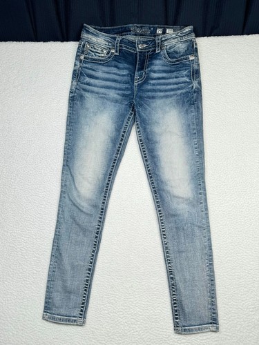 Jeans Miss Me donna 29 vestibilità 30x29,5 blu denim Hailey skinny sbiadito invecchiato - Foto 2 di 14