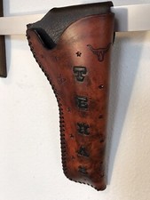 “Texas” “RH” Custom Leather Holster Hand Tooled And Laced Made in The USA