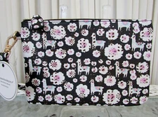 Llama Wristlet Cosmetic Makeup Bag Case Pouch Under One Sky NWT!